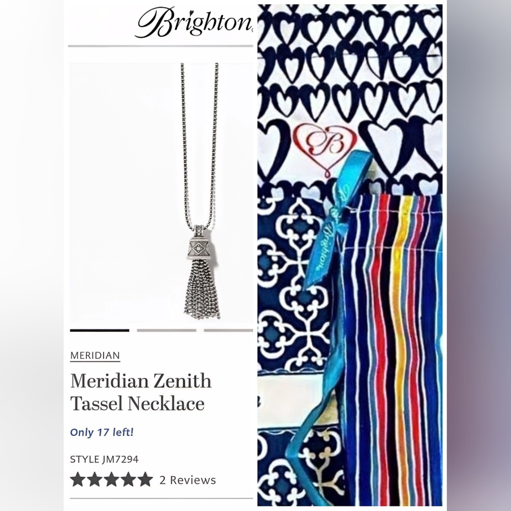 Brighton: Silver Meridian Zenith Tassel Necklace + Bag